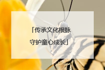 传承文化根脉 守护童心成长