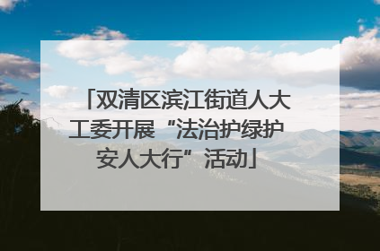 双清区滨江街道人大工委开展“法治护绿护安人大行”活动