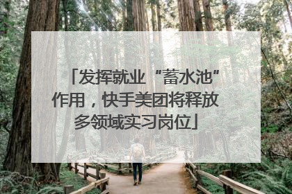发挥就业“蓄水池”作用，快手美团将释放多领域实习岗位