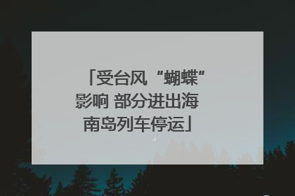 受台风“蝴蝶”影响 部分进出海南岛列车停运