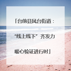 台前县凤台街道：“线上线下”齐发力 暖心验证进行时