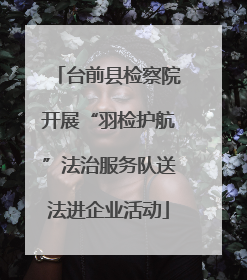 台前县检察院开展“羽检护航”法治服务队送法进企业活动