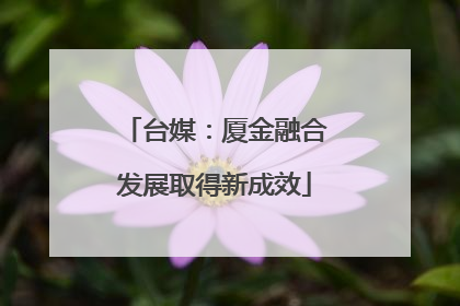 台媒：厦金融合发展取得新成效