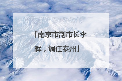 南京市副市长李晖，调任泰州