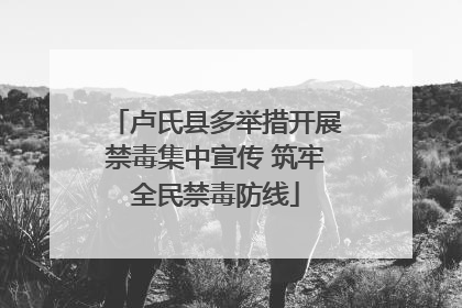 卢氏县多举措开展禁毒集中宣传 筑牢全民禁毒防线