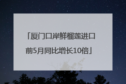 厦门口岸鲜榴莲进口 前5月同比增长10倍
