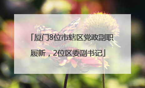厦门8位市辖区党政副职履新，2位区委副书记