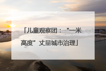 儿童观察团：“一米高度”丈量城市治理