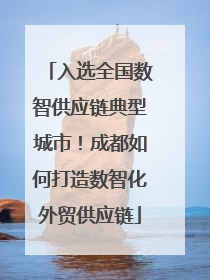 入选全国数智供应链典型城市！成都如何打造数智化外贸供应链