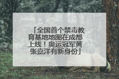 全国首个禁毒教育基地地图在成都上线！奥运冠军黄张嘉洋有新身份