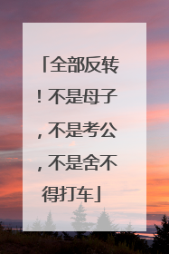 全部反转！不是母子，不是考公，不是舍不得打车