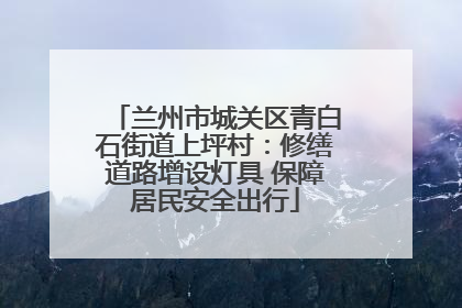 兰州市城关区青白石街道上坪村：修缮道路增设灯具 保障居民安全出行