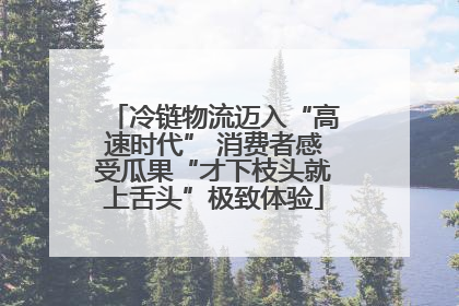 冷链物流迈入“高速时代” 消费者感受瓜果“才下枝头就上舌头”极致体验