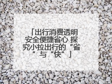 出行消费透明 安全便捷省心 探究小拉出行的“省”与“快”