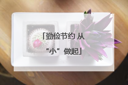 勤俭节约 从“小”做起