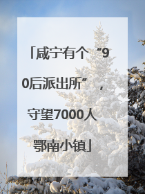 咸宁有个“90后派出所”，守望7000人鄂南小镇