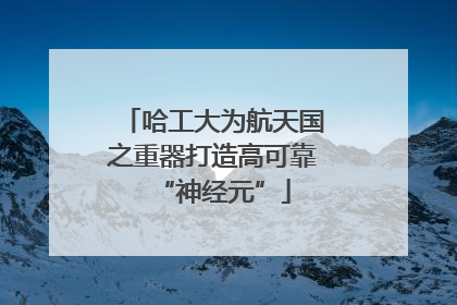 哈工大为航天国之重器打造高可靠“神经元”