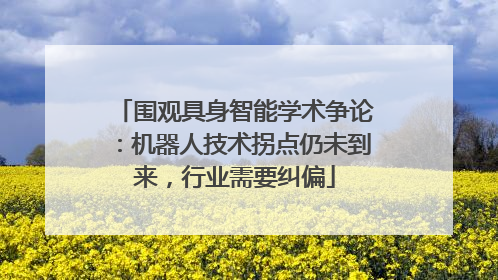 围观具身智能学术争论：机器人技术拐点仍未到来，行业需要纠偏
