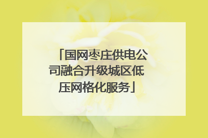 国网枣庄供电公司融合升级城区低压网格化服务