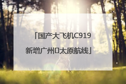 国产大飞机C919新增广州⇌太原航线