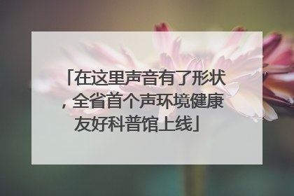 在这里声音有了形状，全省首个声环境健康友好科普馆上线
