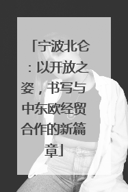 宁波北仑：以开放之姿，书写与中东欧经贸合作的新篇章
