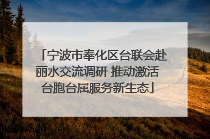 宁波市奉化区台联会赴丽水交流调研 推动激活台胞台属服务新生态