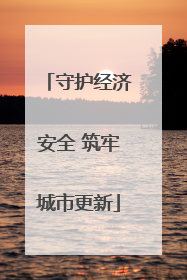 守护经济安全 筑牢城市更新