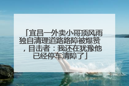 宜昌一外卖小哥顶风雨独自清理道路路障被爆赞，目击者：我还在犹豫他已经停车清障了