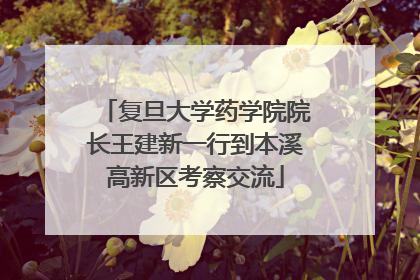 复旦大学药学院院长王建新一行到本溪高新区考察交流