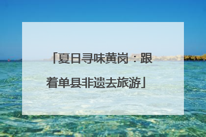 夏日寻味黄岗：跟着单县非遗去旅游