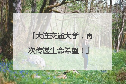 大连交通大学，再次传递生命希望！