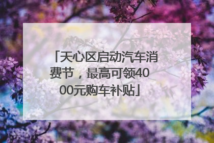 天心区启动汽车消费节，最高可领4000元购车补贴