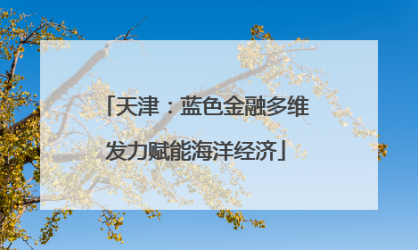 天津：蓝色金融多维发力赋能海洋经济