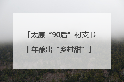 太原“90后”村支书十年酿出“乡村甜”