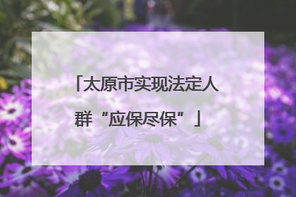 太原市实现法定人群“应保尽保”