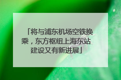 将与浦东机场空铁换乘，东方枢纽上海东站建设又有新进展