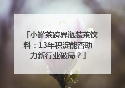 小罐茶跨界瓶装茶饮料：13年积淀能否助力新行业破局？