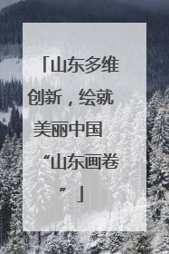 山东多维创新，绘就美丽中国 “山东画卷”