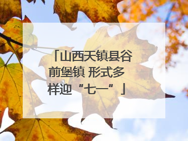 山西天镇县谷前堡镇 形式多样迎“七一”