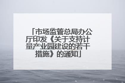市场监管总局办公厅印发《关于支持计量产业园建设的若干措施》的通知