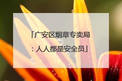 广安区烟草专卖局：人人都是安全员