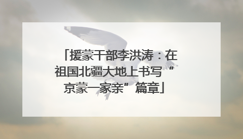援蒙干部李洪涛：在祖国北疆大地上书写“京蒙一家亲”篇章