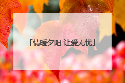 情暖夕阳 让爱无忧