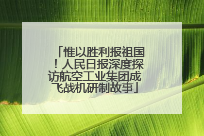 惟以胜利报祖国！人民日报深度探访航空工业集团成飞战机研制故事