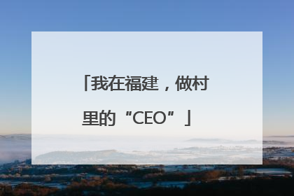 我在福建，做村里的“CEO”