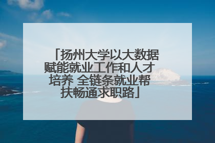 扬州大学以大数据赋能就业工作和人才培养 全链条就业帮扶畅通求职路