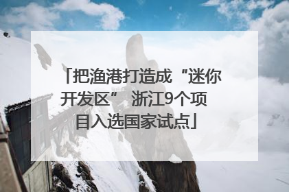 把渔港打造成“迷你开发区” 浙江9个项目入选国家试点