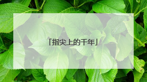 指尖上的千年