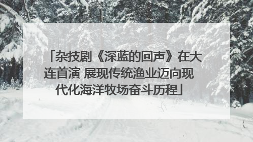 杂技剧《深蓝的回声》在大连首演 展现传统渔业迈向现代化海洋牧场奋斗历程